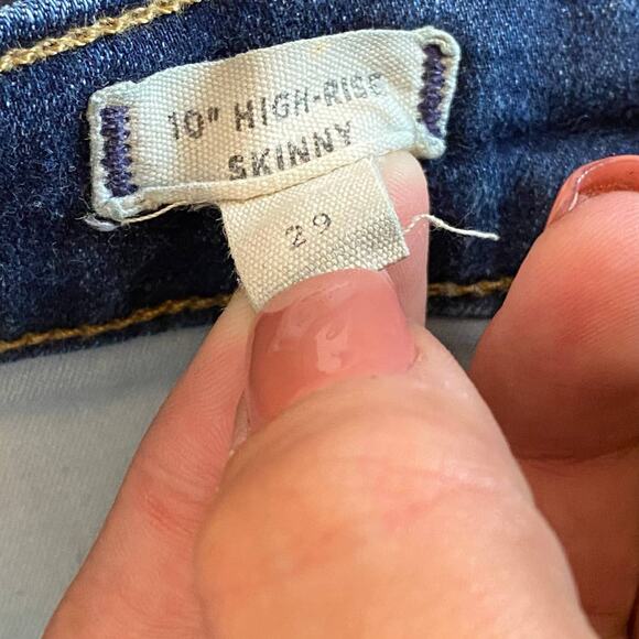 Madewell 10" High-Rise Skinny Jeans Lucille Dark Wash Denim Size 29 - Picture 13 of 15